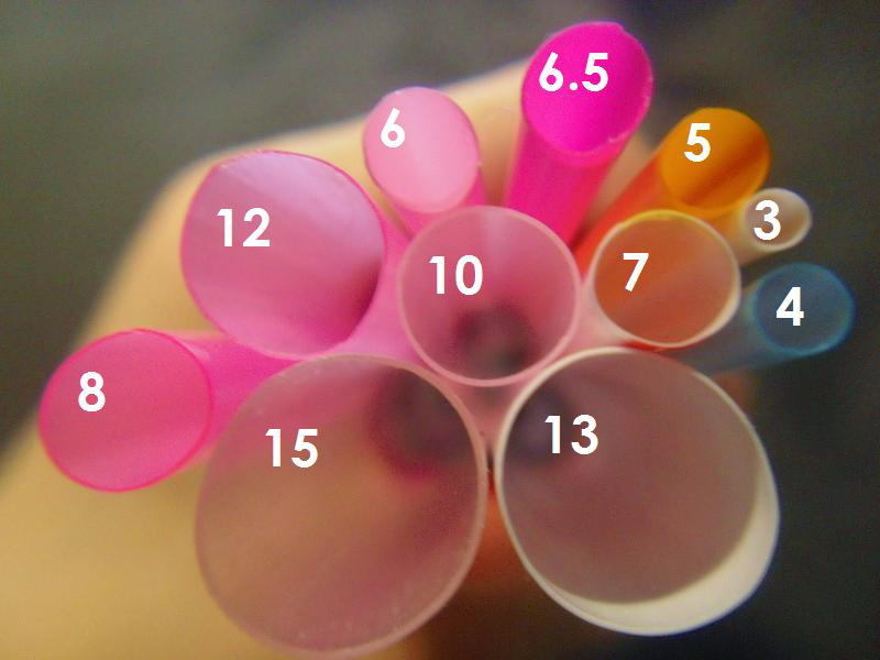 sizes of straws