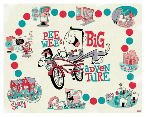 Pee-wee's Big Adventure poster by Montygog