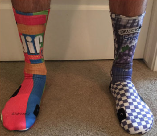 peanut butter and jelly socks