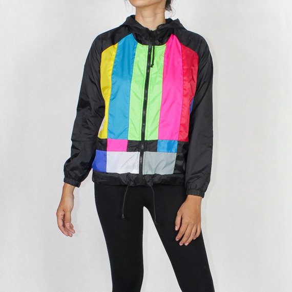 TV color bar windbreaker